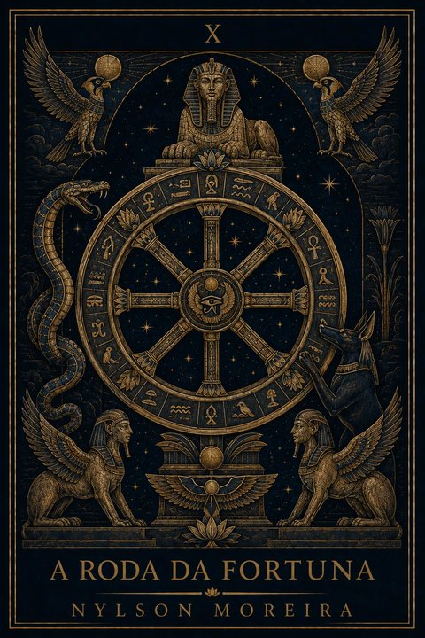 A Roda da Fortuna, arcano X do Tarot egípcio de Nylson Moreira